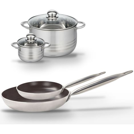 Lot 2 Poêles 24/32cm & 2 Faitouts 12/20cm Elo Bistro Line (1/5)