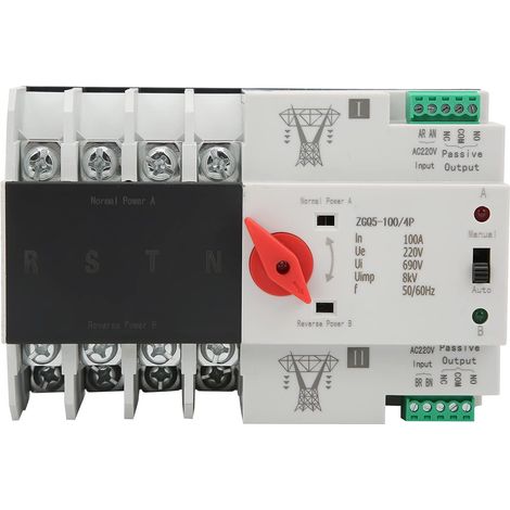 Für AC220V 4P automatischer Transferschalter, automatischer Quellenwechselrichter mit doppelter Stromversorgung, unterbrechungsfreier Stromwahlschalter, für kommunalen Solarwechselrichter (1/5)