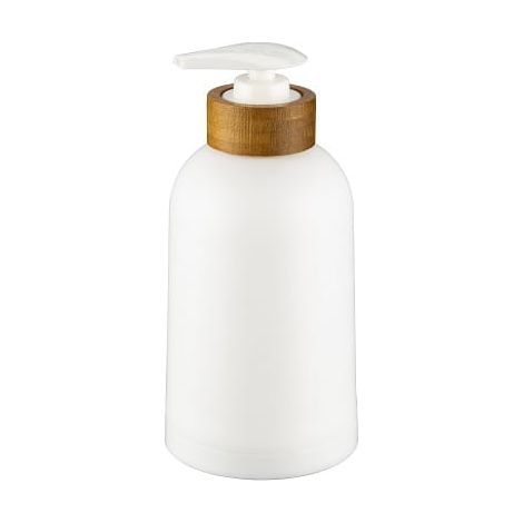 Distributeur de savon Espino en bambou blanc et plastique