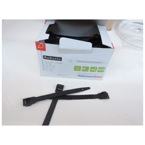 Collier de serrage tête plate 123X9mm plastique noir anti UV (sachet de 100) Ø 22mm LPH922 Robusto HELLERMANN TYTON 112-00025 (1/7)