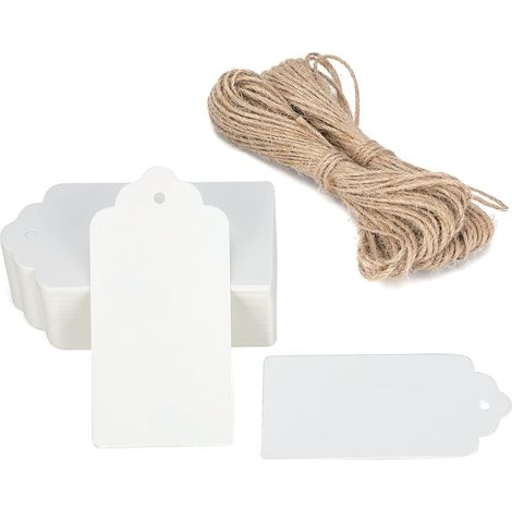 100 étiquettes en papier kraft, étiquettes cadeaux, étiquettes à bagages - Étiquettes vierges pour (1/5)