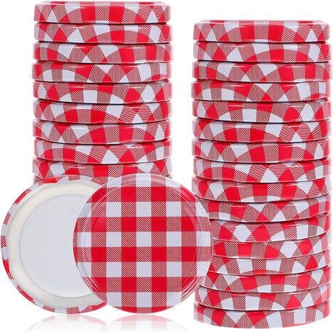 Set mit 40 mehrfarbigen Schraubdeckeln aus Metall für Einmachgläser (63 mm), korrosionsbeständig