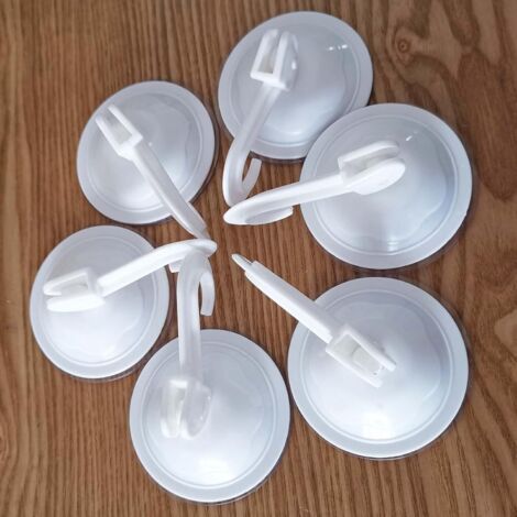 6 Pièces Crochets Ventouse 72MM Muraux Cintres Réutilisables Étanche et Non Marquants pour Manteaux Écharpes Serviettes Sacs Clés dans Salle de Bain Cuisine Bureau,Blance