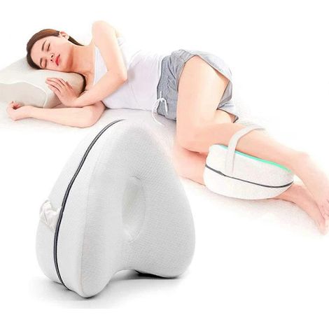 Oreiller orthopédique pour genoux, oreiller pour jambes, oreiller pour genoux pour dormeurs latéraux, oreiller en mousse à mémoire de forme pour un soutien optimal et un soulagement des hanches (1/4)