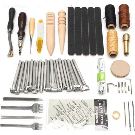 Kit profesional de herramientas para trabajar el cuero de 59 piezas