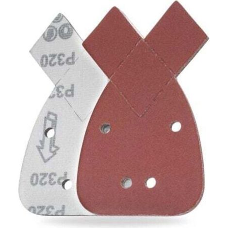 20 pièces feuilles abrasives grain 320, 4 trous de fixation auto-agrippante, papier abrasif arrière, 2 pointes de rechange, compatible avec ponceuse Black and Decker, 140 x 95mm,-