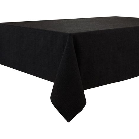 Nappe graphite noir 140x180 cm, hydrofuge, infroissable, aspect lin