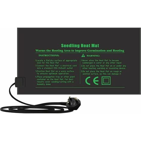 24 52CM Soins des plantes Fleurs Couverture chauffante électrique 220V Coussin chauffant électrique noir