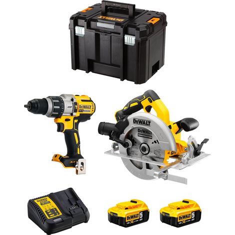 DeWALT Kit DWK216 (DCD996 + DCS570 + 2 x 5,0 Ah + DCB115 + TSTAK VI) (1/5)