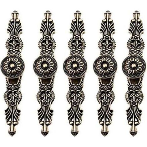 Ineasicer Schranktürgriffe im Vintage-Retro-Stil, bronzefarben, Möbelknauf für antike Retro-Möbel, Bücherregal, Kommode, Kleiderschrank, Schublade, 5 Stück (1/4)