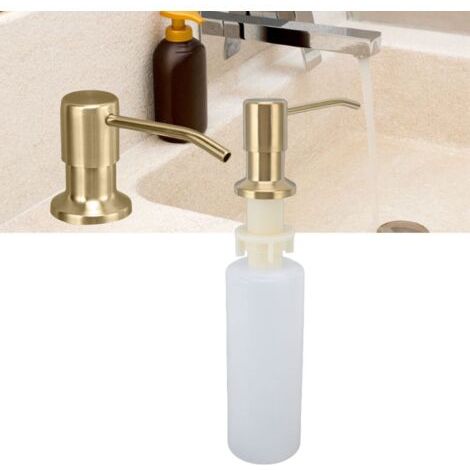 Distributeur de Savon Encastré, Pompe à Savon Intégrée Rotative 360° Acier Inoxydable 300ML pour Évier Cuisine Salle de Bain (1/5)
