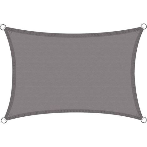 Rectangular Waterproof Shade Sail 2x3m, Water Resistant PES Shade Fabric, Rectangular Shade Net 3x2m, 98% UV Protection for Outdoor Patio, Graphite Grey 2x3 (1/5)