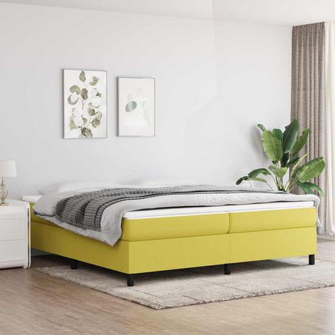 vidaXL Estructura de cama con somier tela verde 200x200 cm (1/5)