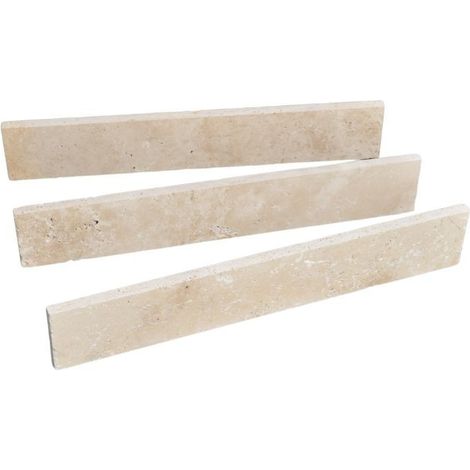Plinthe Travertin Beige Clair 1er choix Vieillie - 40,6x7x1,2 cm - À l'unité - Ti'ma Stone (1/5)