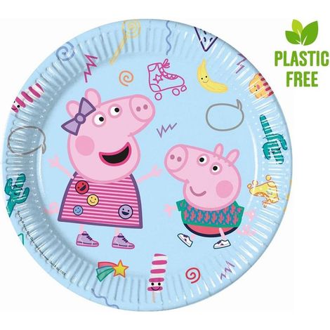 Piatti di carta di Peppa Pig, 23 cm, 8 pezzi