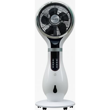 Ventilateur brumisateur oscillant OVIDIO 80W 3 vitesses H1850cm D1850mm connecté Blanc