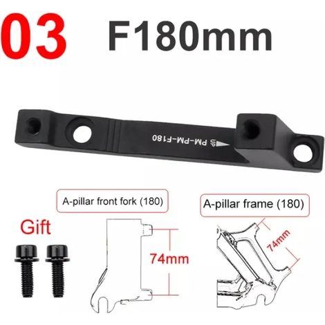 Adaptateur de frein à disque pour vélo, convertisseur de frein à disque pour VTT, support pour VTT, support de frein pour vélo compatible avec les disques de 160, 180 et 203 mm. (1/5)