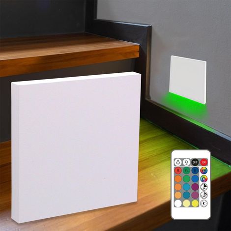 LED Treppenleuchte eckig weiß - Lichtfarbe: Warmweiß bis Kaltweiß + RGB-Farben - Lichtaustritt: Kato (1/5)