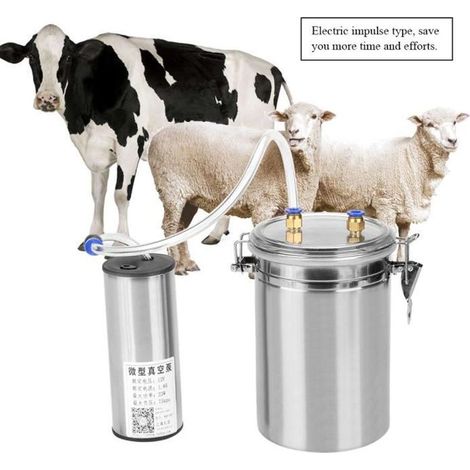 Machine à traire électrique portable en acier inoxydable pour moutons et vaches (EU Plug 110-240V) - NAKESHOP (1/3)
