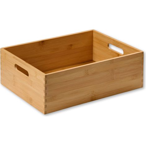 Boîte en bois avec poignées, bambou