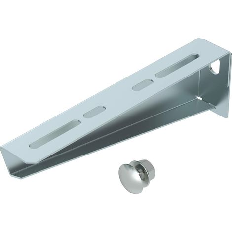 OBO Bettermann Mensola a parete e per montante con vite di fissaggio M10x25 B210mm Acciaio zincato a nastro, 6424732