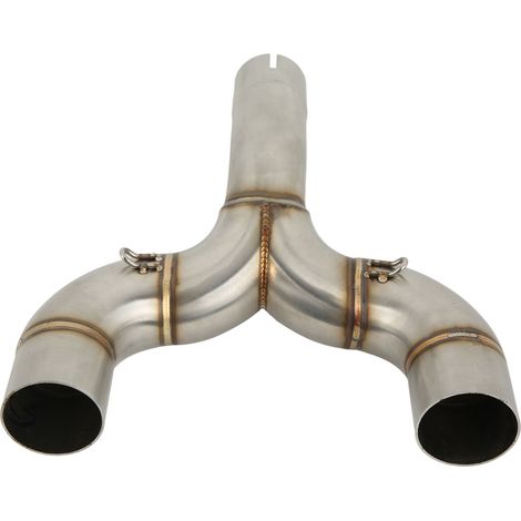 Tuyau d'échappement central double en acier inoxydable de remplacement pour moto BENELLI 600, silencieux performant, compatible avec le collecteur, finition polie, sortie double, pièce détachée robust (1/5)