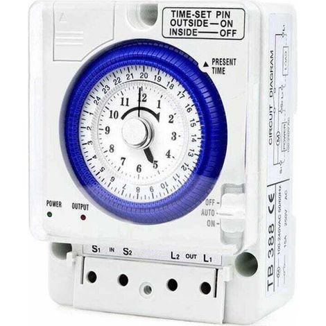 [NEVER USED] TB388TB35N Mechanical Timer (with battery) Manual/Automatic Industrial Mechanical Timer 20A Quartz Motor DIY Weekly Lighting Controller Electrical Equipment