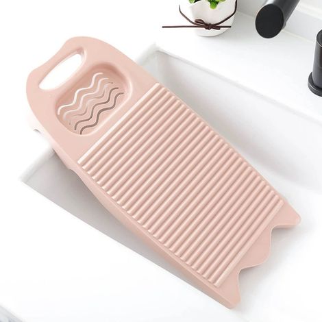 Irovami Planche à laver portable en plastique avec porte-savon, modèle A blanc cassé (1/5)
