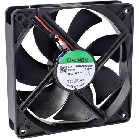 0251B2-000U-A99 Ventilateur axial 12 V/DC 157.97 m³/h (L x l x H) 25 x 120 x 120 mm R058812 (1/2)