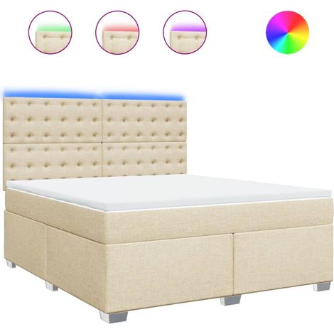 Maison Exclusive - Boxspringbett mit Matratze Creme 180x200 cm St