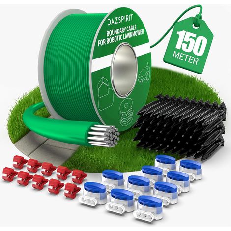 150m Cable Robot Lawn Mower, Lawnmower Wire Peripheral Includes 100 Pegs, 20 Cable Connectors, 10 Terminals Connection, Compatible with Gardena Bosch Husqvarna Worx Honda Robomow (1/5)