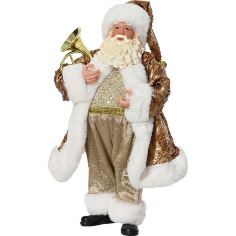 Pupazzo di Babbo Natale con sassofono, decorazione natalizia colore oro -Grande (1/3)