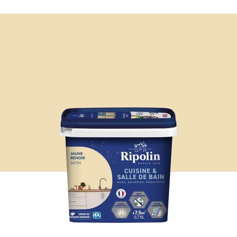 Pintura para pared RIPOLIN cocina y baño, 0,75 litros, amarillo renoir satinado RIPOLIN