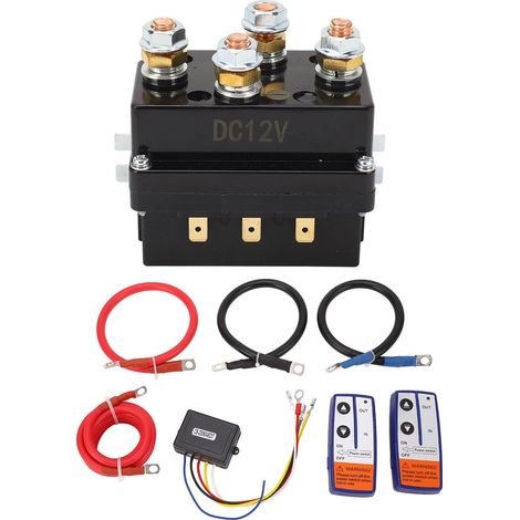 Treuil Solénoïde Relais Contacteur 12V 250A avec Kit Télécommande Sans Fil 2 Pièces pour ATV UTV Camion (1/5)