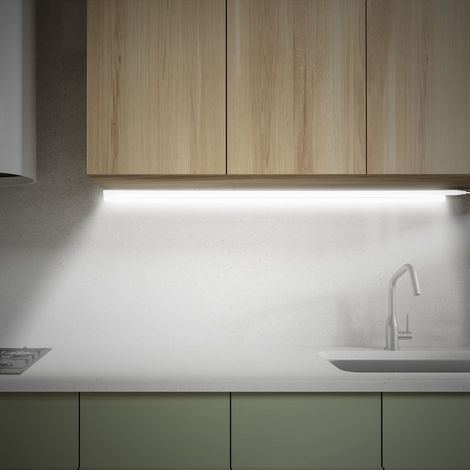 Briloner Unterbauleuchte Erweiterbar 118,7cm 14W 1400lm 4000K Neutralweiß Inkl. Montagematerial Weiß - Schrankleuchte Küche Keller Werkstatt