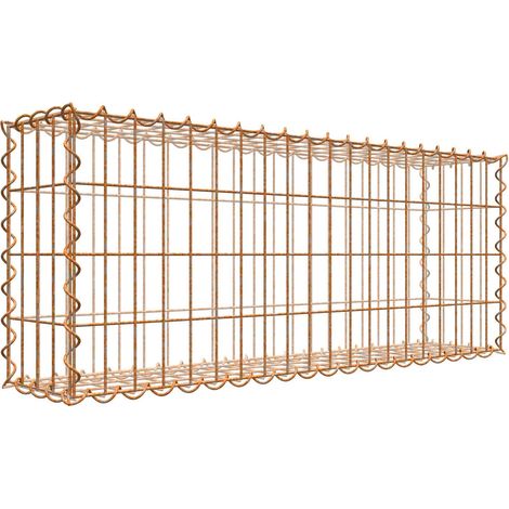 Gabiondeco - Gabion aspect rouille 100 cm x 40 cm x 20 cm (L x H x P). taille des mailles 5 x 10 cm. formation de rouille naturelle en cours - Made in Germany (1/3)