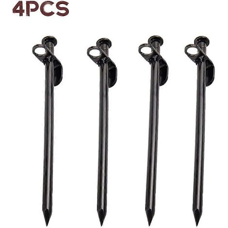 Accessoires de camping en plein air : support de poteau de tente portable en acier, fixation pour poteaux de tente et bâche, piquet pour auvent de camping
