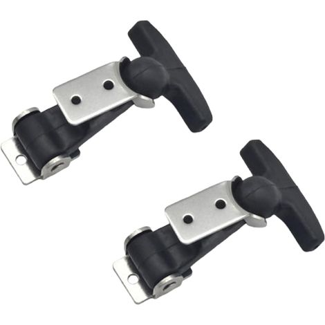 Attache Capot Caoutchouc - Lot de 2 - Acier Inoxydable et Élastique - Absorption Chocs Silencieuse - Pour Moteurs et Boîtes - Noir 13x8cm (1/5)