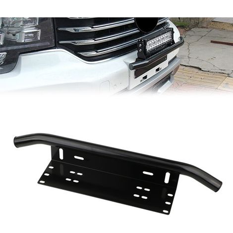 (Exclusivité Mexique) Support de plaque d'immatriculation avec projecteur LED noir pour voiture, support de fixation pour plaque d'immatriculation avec longue bande lumineuse, support pour projecteur (1/5)