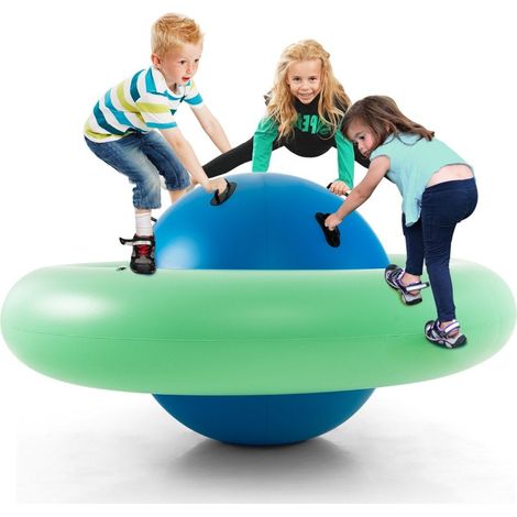 Altalena gonfiabile a cupola per bambini Altalena rotante da 88 pollici verde + blu