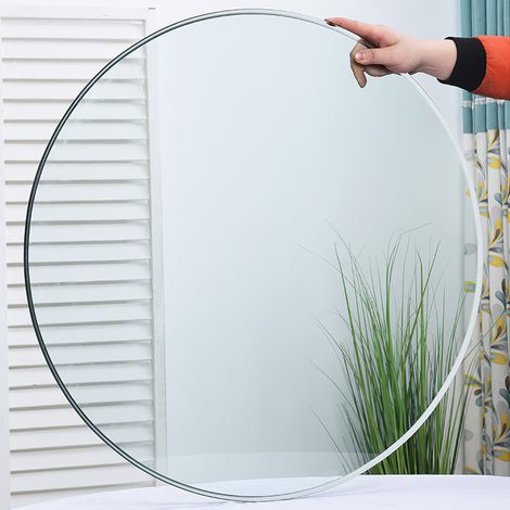 Plateau de table rond séparé en verre trempé - Diamètre 46 cm, épaisseur 0,6 cm, durable et peu encombrant. Sans montage. Convient à la cuisine, au salon, à la salle à manger et bien plus encore.
