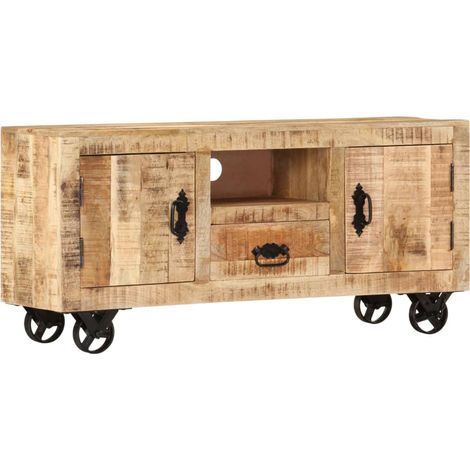 TV-Schrank Raues Mangoholz 110x30x50 cm