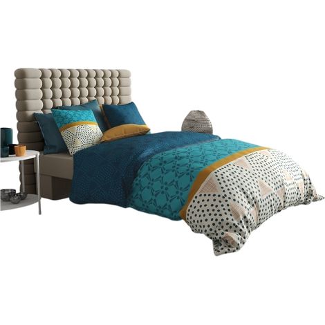 Housse couette + 2 taies 260 x 240 cm graphiques modernes (1/4)