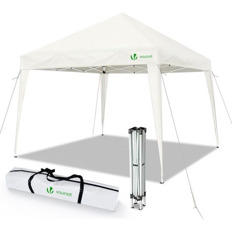 VOUNOT Gazebo Plegable Cenador 3x3 m Pabellon de Jardín, Blanco