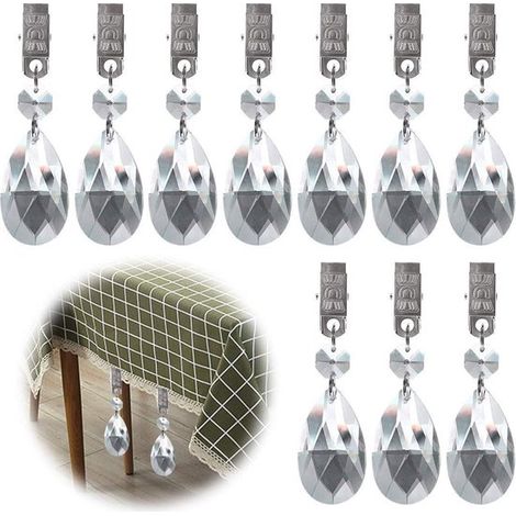 Poids de nappe 10 pièces – Pinces métalliques lestées pour maintenir les nappes – Poids pour table de pique-nique et repas en extérieur – Accessoires de fixation (1/5)