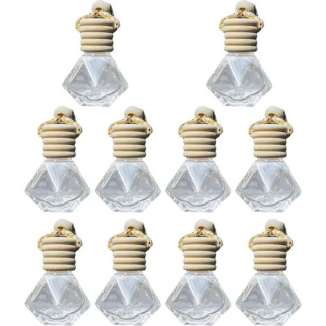 Pieces Hanging Car Perfume Bottles Glass Jars with Wooden
