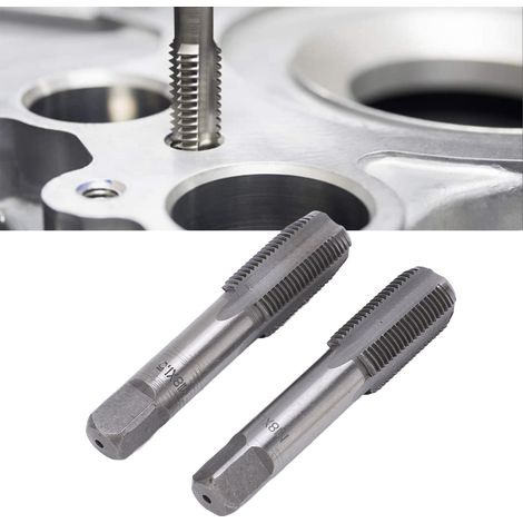 2 Pièces Taraud HSS à Filetage Métrique M18x1.5 - Taraudage Manuel à Flûtes Droites pour Vis