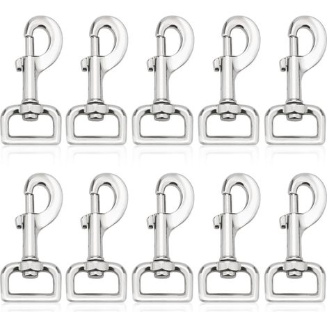 10 Pièces Clips Déclenchement Pivotants, Crochets Mousquetons Pivotants Pour Chiens, Animaux, Laisses De Chien, Porte-Clés (1/5)