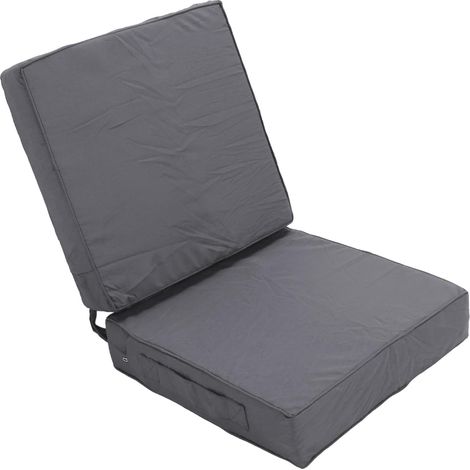 Set of 2 Outdoor Chair Cushions, Square Patio Seat Cushions, 18.9 x 18.9 x 3.94 Inches with Handle and Straps, Washable Cover for Patio Furniture, Garden, Sofa (1/5)