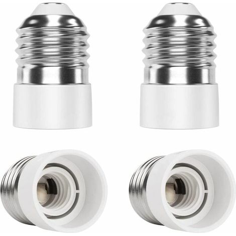 Adaptateur Douille E27 vers E14 - Support Convertisseur pour Ampoules LED Incandescentes et Fluocompactes - 4 Pièces